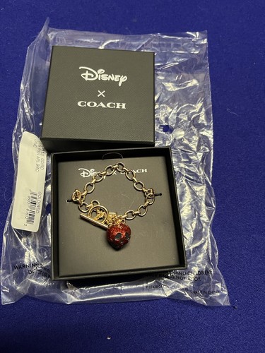 Bracciale Ciondolo Mela Coach X Disney Villains Biancaneve Veleno Nuovo con etichette