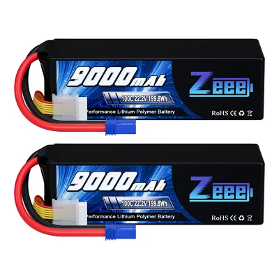 2x Zeee 22,2V 9000mAh 6S LiPo Akku EC5 100C für RC Arrma Flugzeug Hubschrauber - Bild 1 von 4