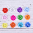 100 pièces 14 mm boutons en résine en forme de fleurs manteau vêtements à coudre décoration butFM