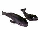Figurines miniatures baleines à bosse mère et veau os Kelvin Chine x2