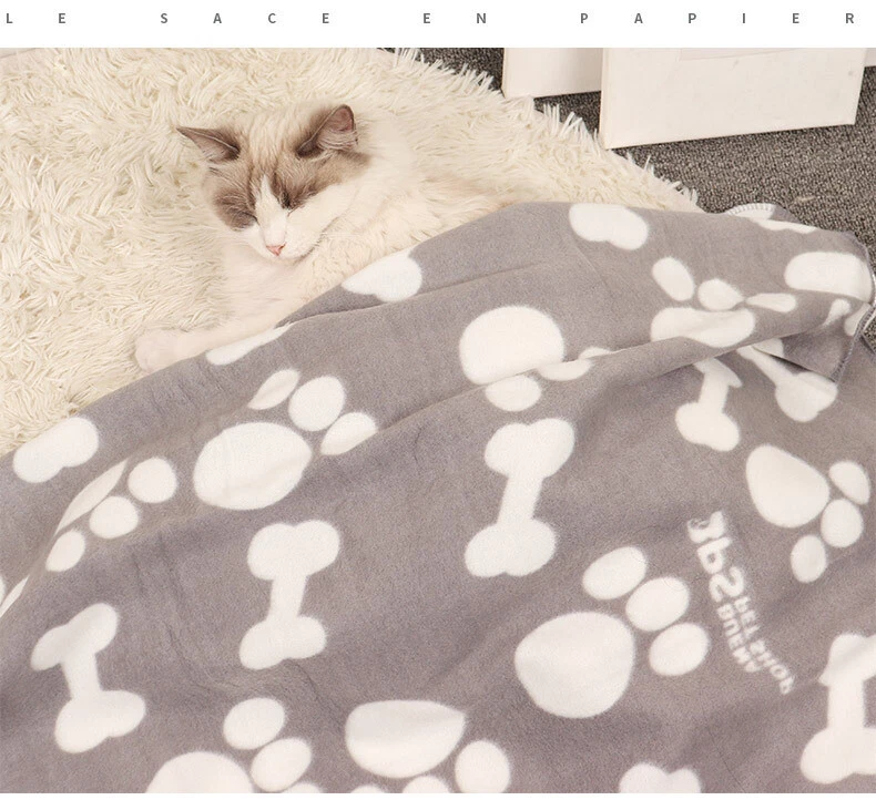 Mantas para mascotas para perros y gatos pequeños - Vellón suave transpirable y cómodo - Gris Foto 1 de 4