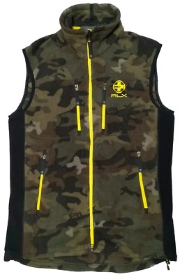 Chaleco RLX Ralph Lauren Para Hombre Verde Camuflaje Vellón Cremallera Completa Chaleco Talla M Poliéster Foto 1 de 4