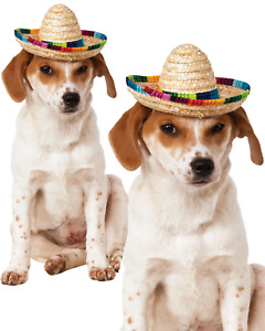 Multi Coloured Sombrero Pet Costume Cat Dog Fancy Dress Accessory Mexican