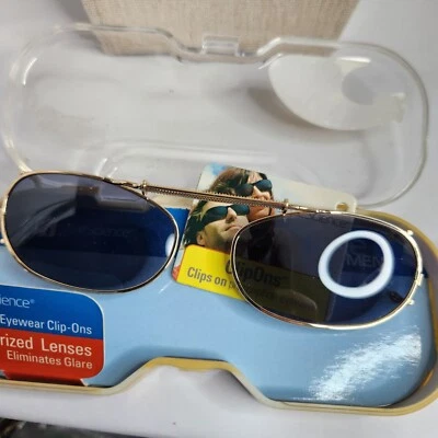 Gafas de sol con clip lentes polarizadas ajustables lentes negras marco dorado Foto 1 de 3