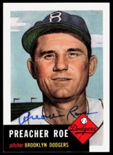 Preacher Roe 1991 Topps Archives '53 #254       Hand Signed Autograph