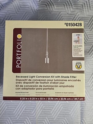 PORTFOLIO #0150428 RECESSED LIGHT CONVERSION KIT SHADE FITTER BRUSHED NICKEL - Image 1 of 4