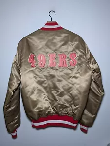 SF 49ers Pro Line Starter 1980's Satin Bomber Jacket Size L Made In USA Vintage - Picture 1 of 12