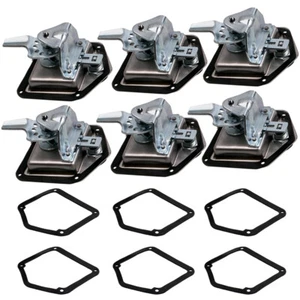 6x Folding T Handle Locks Latch Trailer Truck Paddle Tool Box Stainless Steel - Picture 1 of 8