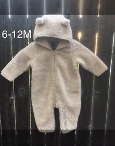 Baby Gap 6-12 M Sherpa One Piece Beige snowsuit bunting - Picture 1 of 6