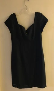 JEFFREY & DARA EVENINGS BY TOM BARRA BLACK LINED COCKTAIL DRESS SIZE 8  - Picture 1 of 2