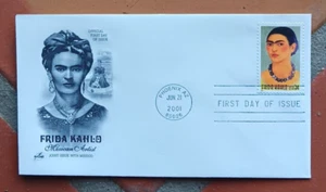 FRIDA KAHLO MEXICAN ARTIST WIFE OF DIEGO RIVERA 2001 ARTCRAFT CACHET FDC UNADDR - Picture 1 of 1