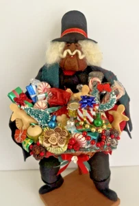 APPLE HEAD CHRISTMAS HOLIDAY HARVEST MOON 15" APPALACHIAN FOLK ART FIGURINE RARE - Picture 1 of 13