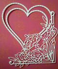 TONIC BLOSSOM HEART VALENTINE LARGE CORNER HEART WHITE DIE CUTS X 6 CARD TOPPERS