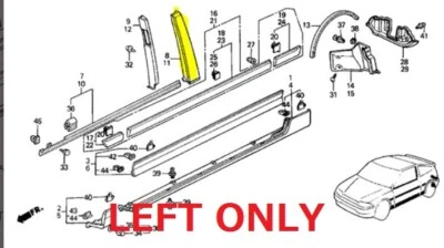 Marco de puerta genuino Honda OEM 72470‐SH2‐A01 LH CRX 1989‐91 Foto 1 de 4