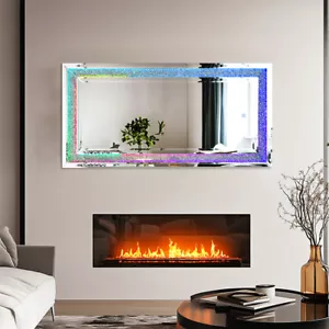 1,2 m RGB LED Badspiegel Crystal Crush Diamond volle Länge hängende Spiegel - Bild 1 von 19