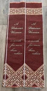 Set of 2 A Virtuous Woman Christian Bible Long Tapestry Fabric Panels NEW - Picture 1 of 2