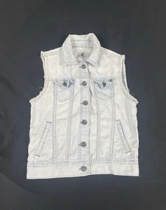 Volcom Women Blue Washed Crop Denim Vest Size XS - Picture 1 of 9