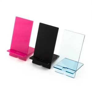 Phone Stand - Phone Holder Stand Desk Table Laser Cut Clear Acrylic Perspex UK - Picture 1 of 41