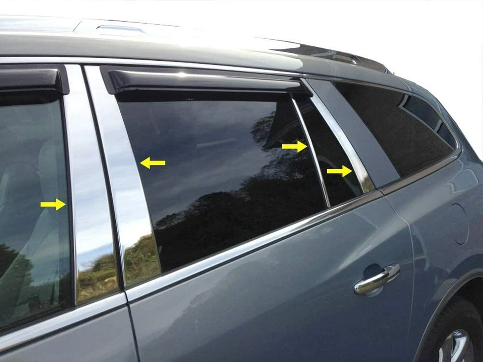 Se adapta a Buick Enclave 2007-2017 8 piezas moldura de poste de pilar de acero inoxidable Foto 1 de 1