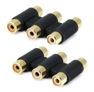 Confezione da 2 pezzi. 3x Adattatore da Jack RCA a 3x RCA Jack, Placcato Oro - Foto 1 di 1