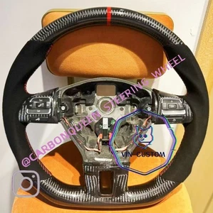 REAL CARBON FIBER Steering Wheel FOR CC/Eos/Golf/Jetta/Passat/Tiguan/NO PADDLES - Picture 1 of 6