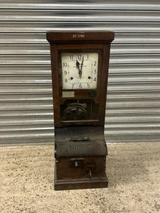 Vintage National Time Recorder Co Ltd Clocking In Machine, Time Recorder Machine - Foto 1 di 21