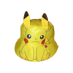 Pokemon Pikachu Youth Size Sun Bucket Hat Yellow Ears some Creasing - Picture 1 of 5