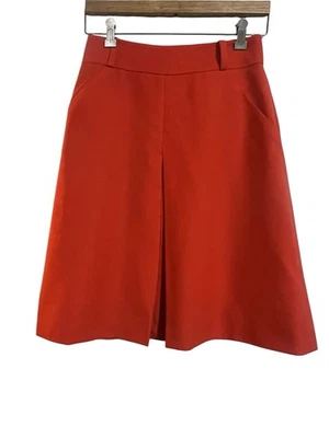 Falda KATE SPADE Frontal Dividido Naranja Lana Línea A Falda Talla 2 Bolsillos Foto 1 de 4