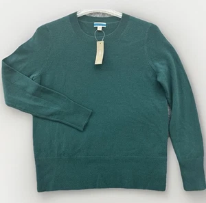 J Crew Women’s Size XS 100% Cashmere Classic Crewneck Sweater Green Jade NWT - Picture 1 of 10
