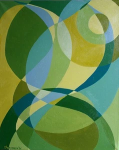 Abstraction Spring Tender Impression Oil Painting canvas 16x20 HandPainted JSArt - Picture 1 of 5