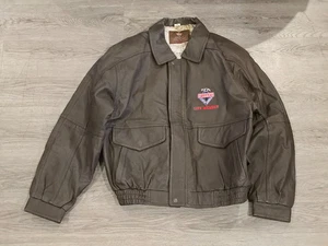 Giacca Bomber Vintage Handyman Club of America Life Member Foderata Pelle Uomo M - Foto 1 di 3
