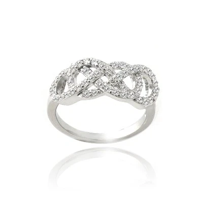 Anillo de eternidad doble circonita cúbica de plata 925 Foto 1 de 3