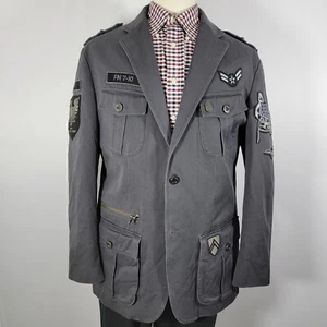 International Concepts Men's Sport Coat Blazer Two Button Gray Twill Cotton XL - Picture 1 of 12