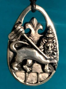 Löwe von Juda Rasta Zion Silber Zinn Charm Halskette Anhänger Schmuck - Bild 1 von 1