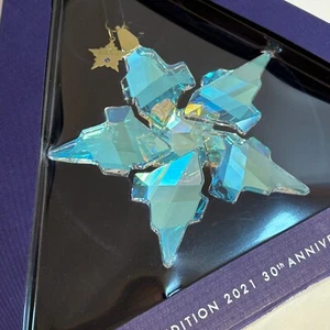 Swarovski Kristall 2021 blau 30th Anniversary Christmas Ornament - originalverpackt - Bild 1 von 5