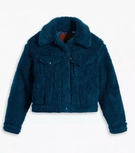 Damen Levi’s Baby Bubble Sherpa Trucker Jacke Größe XS - Bild 1 von 7