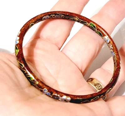 Brazalete Brazalete Cloisonne Vintage Rojo/Verde/Dorado/Azul/Blanco/Rosa, Floral Asiático Foto 1 de 4