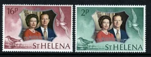 Santa Elena 1972 plata boda reina elizabeth ii mnh sg 289-90 sc 271-72 - Imagen 1 de 1
