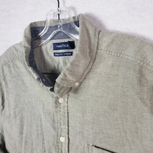Nautica Dress Shirt Mens XL XLarge Gray Classic Fit Long Sleeve Button Up - Picture 1 of 11