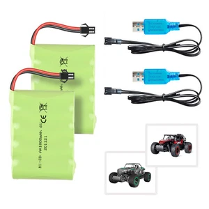 Batteria Ni-cd 2pz 6v 1800mah con spina Sm-2p 2 pin per camion rc scala 1:14 - Foto 1 di 7