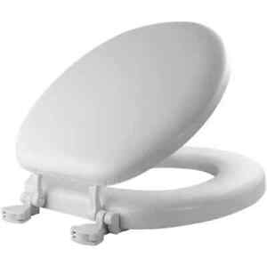 Mayfair by Bemis Round Soft Toilet Seat White Never Loosens Removes for Cleaning