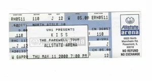 Boleto de concierto KISS The Farewell Tour sin usar del 11 de mayo de 2000 - Imagen 1 de 2