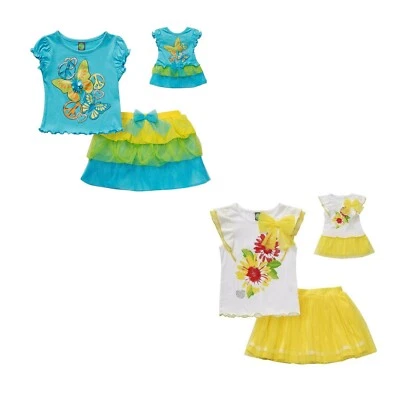 Nuevo CONJUNTO FALDA TOP CONJUNTO DOLLIE ME GIRL 5 6 7 8 10 SE ADAPTA A MUÑECAS AMERICAN GIRL 18" Foto 1 de 3