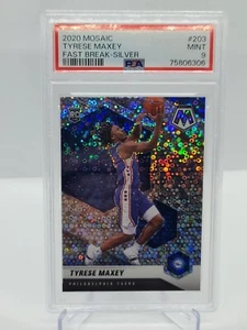 2020 Panini Mosaic Tyrese Maxey Fast Break Silver Disco RC #203 76ERS PSA 9 MINT - Bild 1 von 2