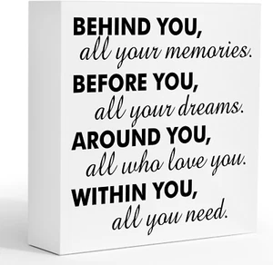 White Wooden Graduation Plaque with Gift Box - 2025 Decorations for Parties - Picture 1 of 12