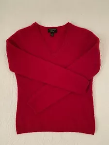 Kaschmir CharterClub Luxuspullover Gr. S rot Langarm 100 % Kaschmir VNeck #2475 - Bild 1 von 8
