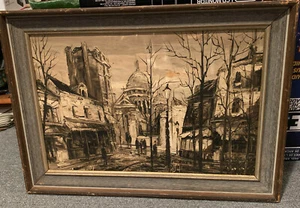 Original Rodica Iliesco Rody 1976 Paris Painting Canvas Oil Framed Vintage Art - Picture 1 of 11