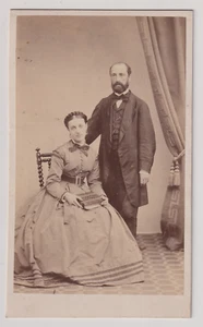 CDV Porceron à Fontainebleau - Un couple pose - Vintage albumen print c.1863 - Picture 1 of 2