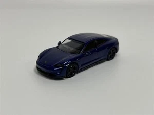 Porsche Taycan Turbo S 2019 Blu Scuro Metallizzato 1:87 Minichamps 870068401 - Foto 1 di 6