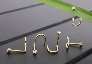 Piercing de nariz real de plata 925 tapón de nariz anillo de nariz piercing curvo espiral  - Imagen 1 de 4